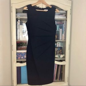 Calvin Klein flattering navy dress. Sz 6.